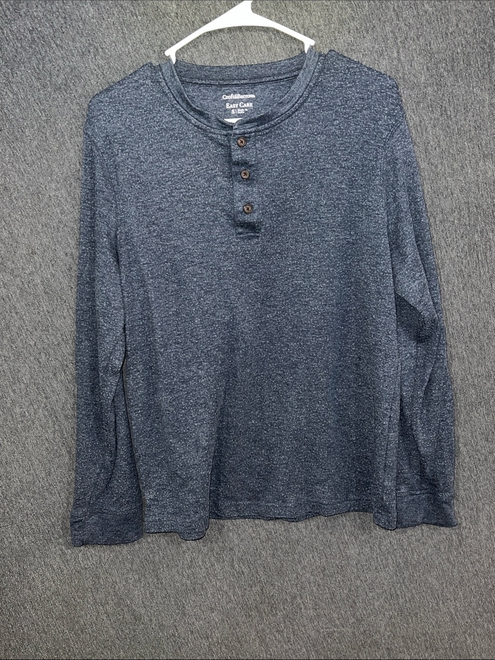 croft & barrow Heathered Navy Blue Long-Sleeve Henley